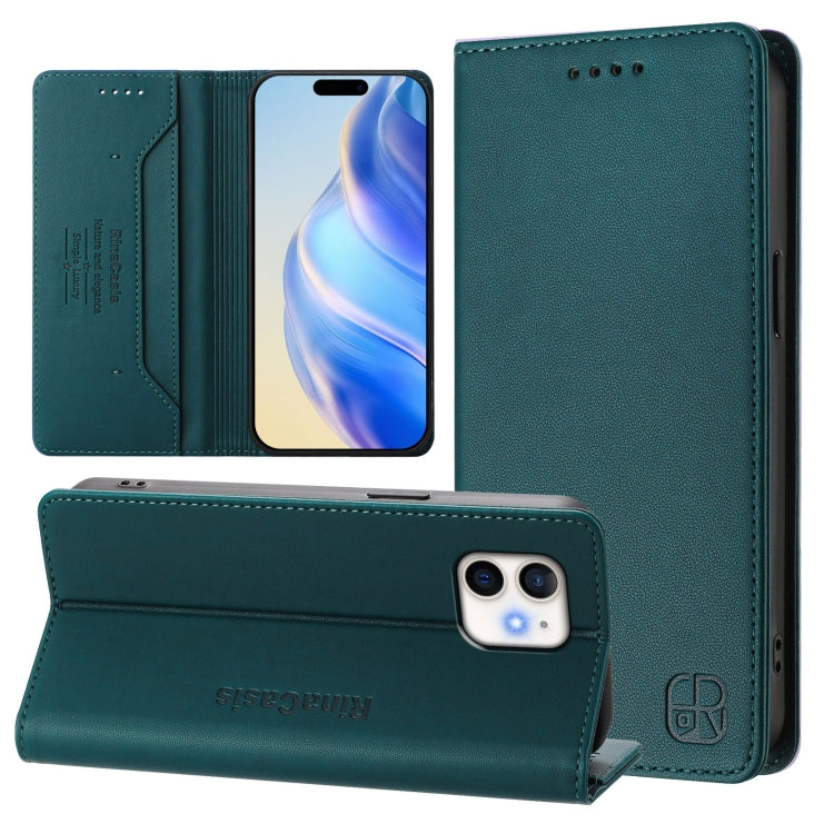 RC01 Dual-Folded Magnetic Suction RFID Leather Phone Case, For iPhone 12 / 12 Pro, For iPhone 12 Pro Max, For iPhone 12 mini