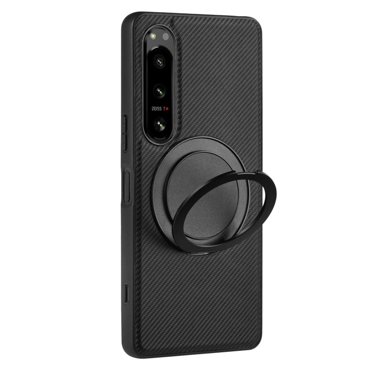 For Sony Xperia 1 IV ViLi TCY Series Kevlar Leather Texture Rotating Holder Phone Case(Black)