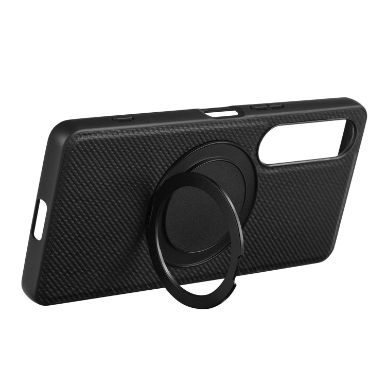 For Sony Xperia 1 IV ViLi TCY Series Kevlar Leather Texture Rotating Holder Phone Case(Black)
