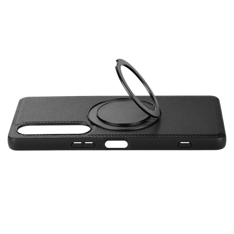 For Sony Xperia 1 IV ViLi TCY Series Kevlar Leather Texture Rotating Holder Phone Case(Black)