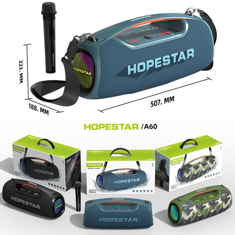 HOPESTAR A60 100W Outdoor Portable IPX6 Waterproof Bluetooth Speaker with Microphone(Blue)