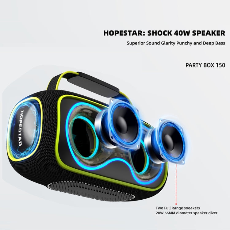 HOPESTAR Party Box 150 40W Outdoor Portable IPX5 Waterproof Bluetooth Speaker(Navy Blue)