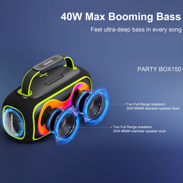 HOPESTAR Party Box 150 40W Outdoor Portable IPX5 Waterproof Bluetooth Speaker(Navy Blue)