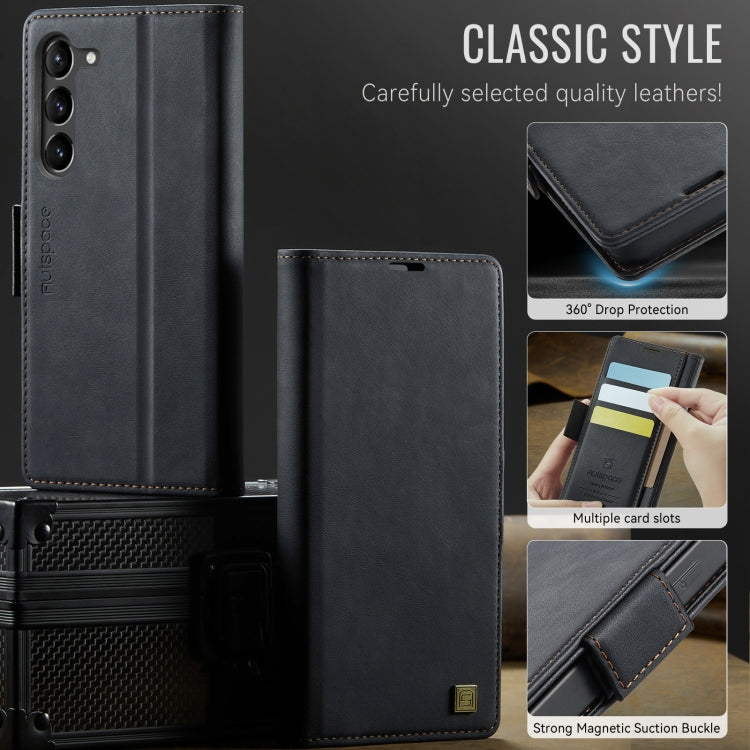 For Samsung Galaxy S23+ 5G AutSpace A11 Side Buckle MagSafe Magnetic RFID Phone Leather Case(Black)