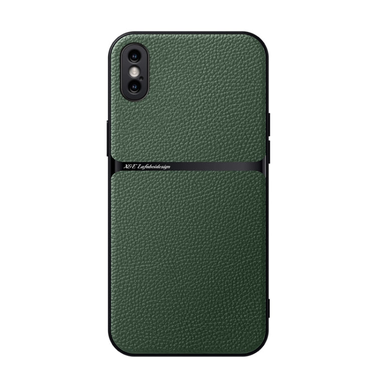 Litchi Leather Magnetic Full Coverage Shockproof Phone Case, For iPhone XS Max