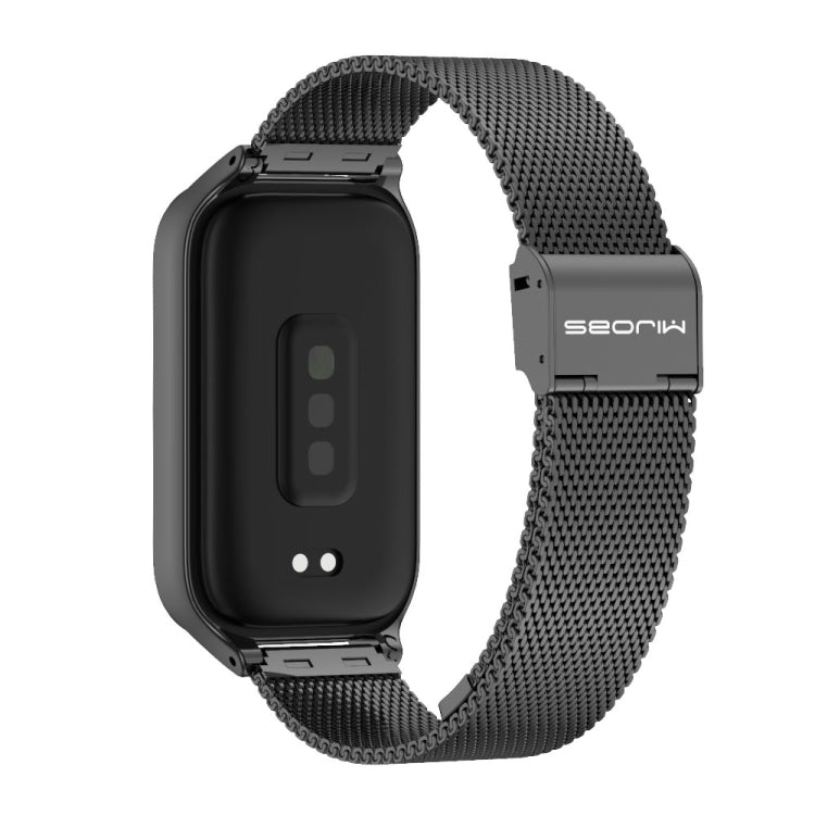 For Xiaomi Smart Band 9 Active / Redmi Band 3 Mijobs Metal Shell Milan Buckle Watch Band(Black)