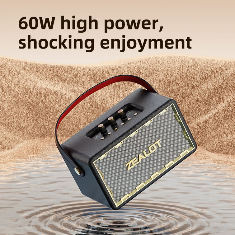 Zealot MT01M Retro Card Portable Wireless Bluetooth Speaker with Dual Microphones(Black)