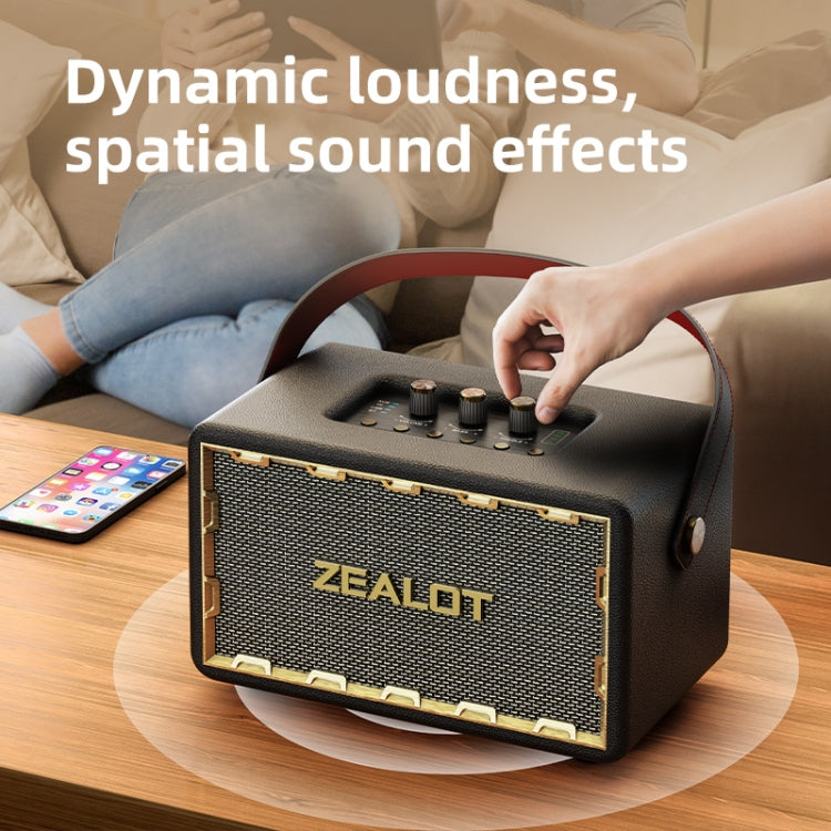 Zealot MT01M Retro Card Portable Wireless Bluetooth Speaker with Dual Microphones(Black)