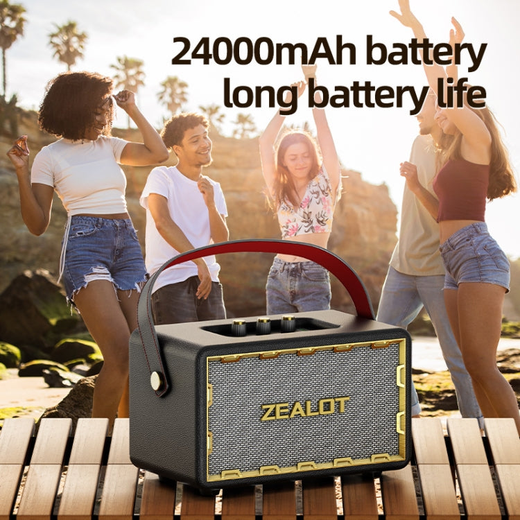 Zealot MT01M Retro Card Portable Wireless Bluetooth Speaker with Dual Microphones(Black)