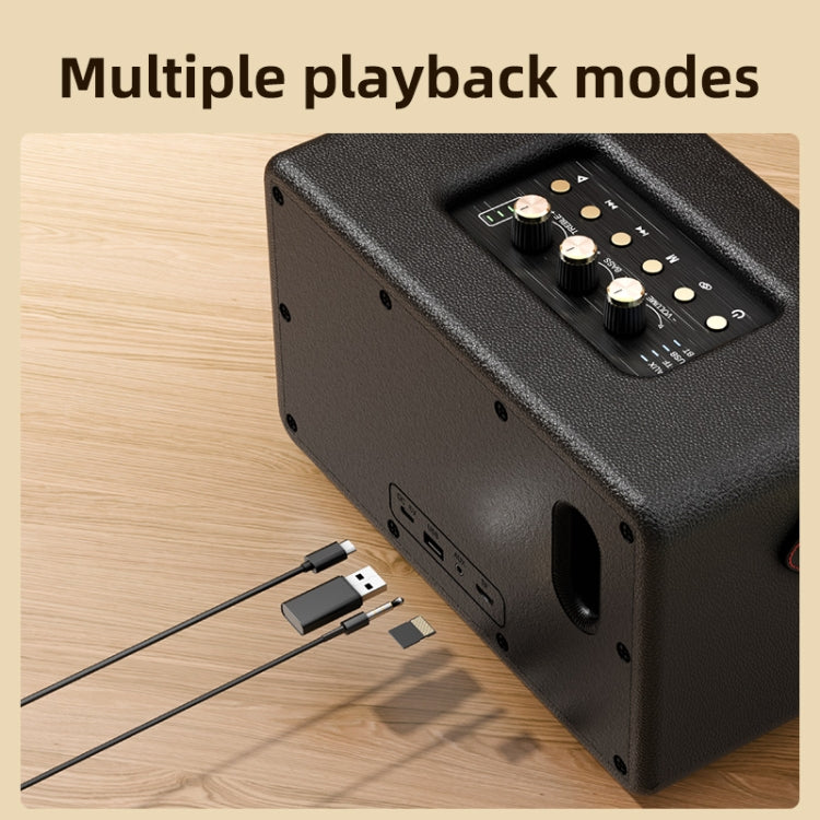 Zealot MT01M Retro Card Portable Wireless Bluetooth Speaker with Dual Microphones(Black)