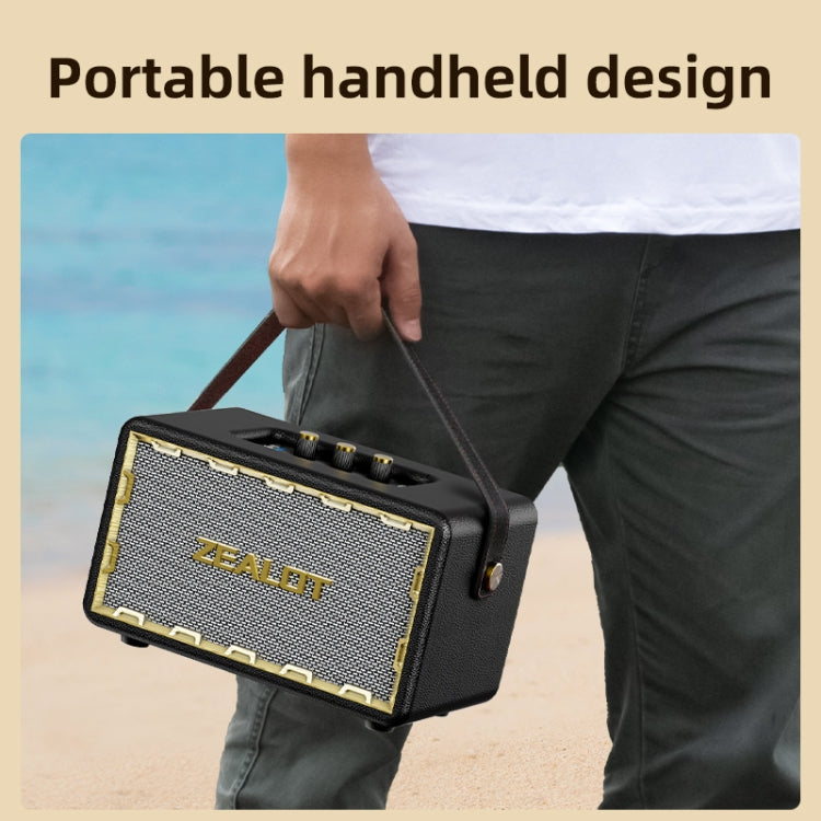 Zealot MT01M Retro Card Portable Wireless Bluetooth Speaker with Dual Microphones(Black)