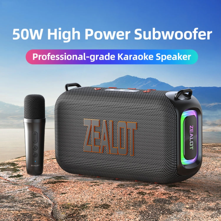 Zealot S85M 50W Outdoor Portable Bluetooth Speaker with Microphone(Black)