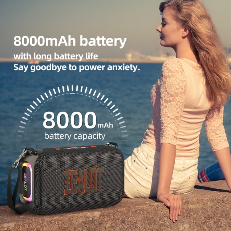 Zealot S85M 50W Outdoor Portable Bluetooth Speaker with Microphone(Black)