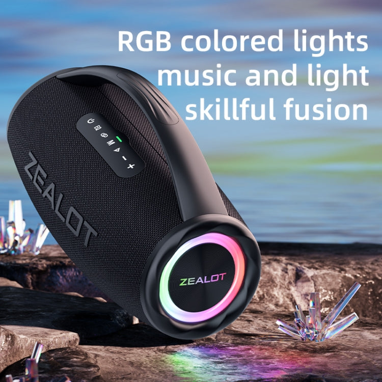 Zealot S97M 80W Outdoor Portable RGB Bluetooth Speaker with Microphone(Black)
