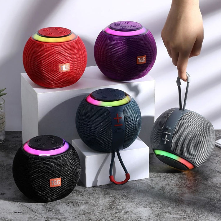 T&G TG683 Mini Portable Outdoor Wireless Bluetooth Speaker with LED Atmosphere Light(Purple)
