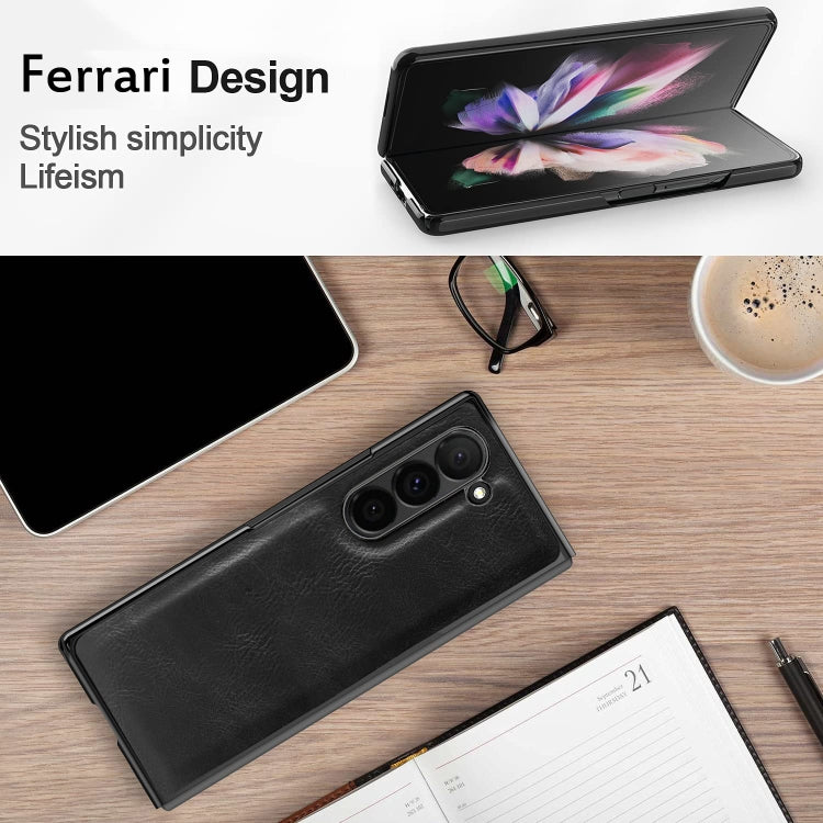 For Samsung Galaxy Z Fold6 VIETAO Crazy Horse Texture PU Phone Case(Brown)