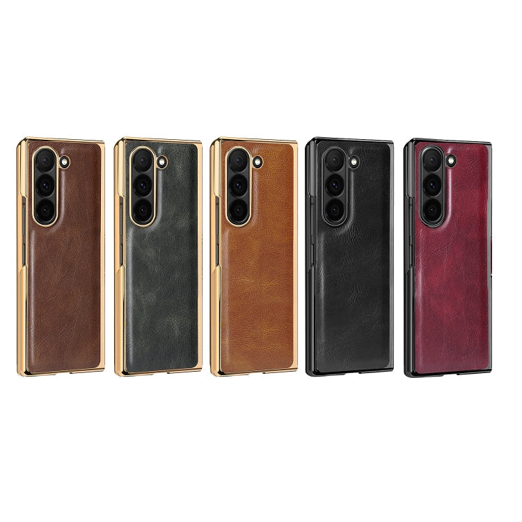 For Samsung Galaxy Z Fold6 VIETAO Crazy Horse Texture PU Phone Case(Green)