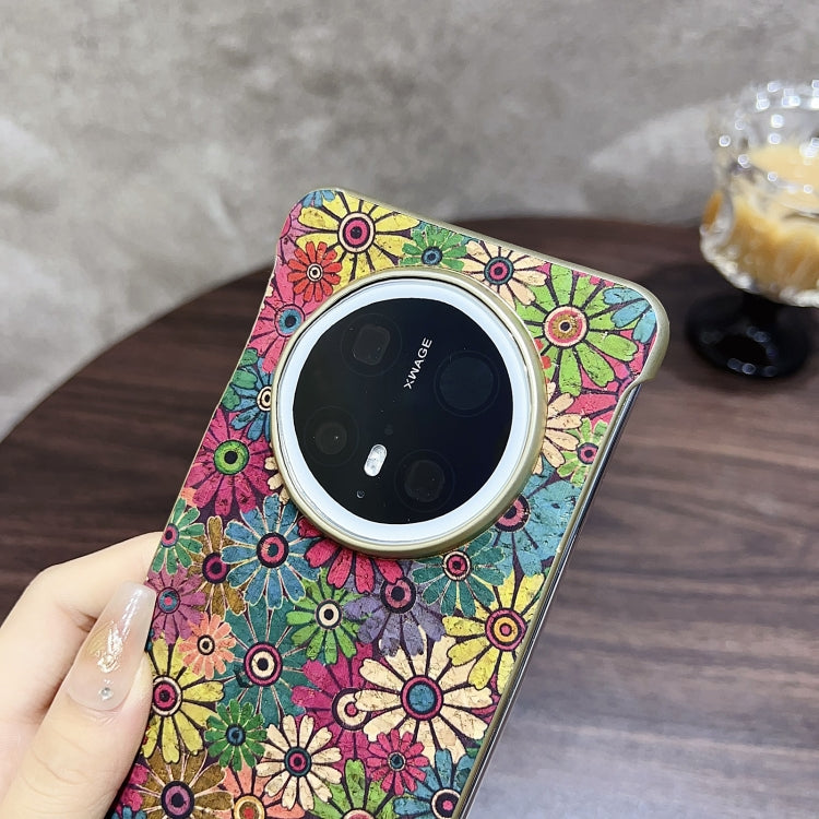 For Huawei Mate 70 Denior A18 Paint MagSafe Phone Case(Green Sunflower)