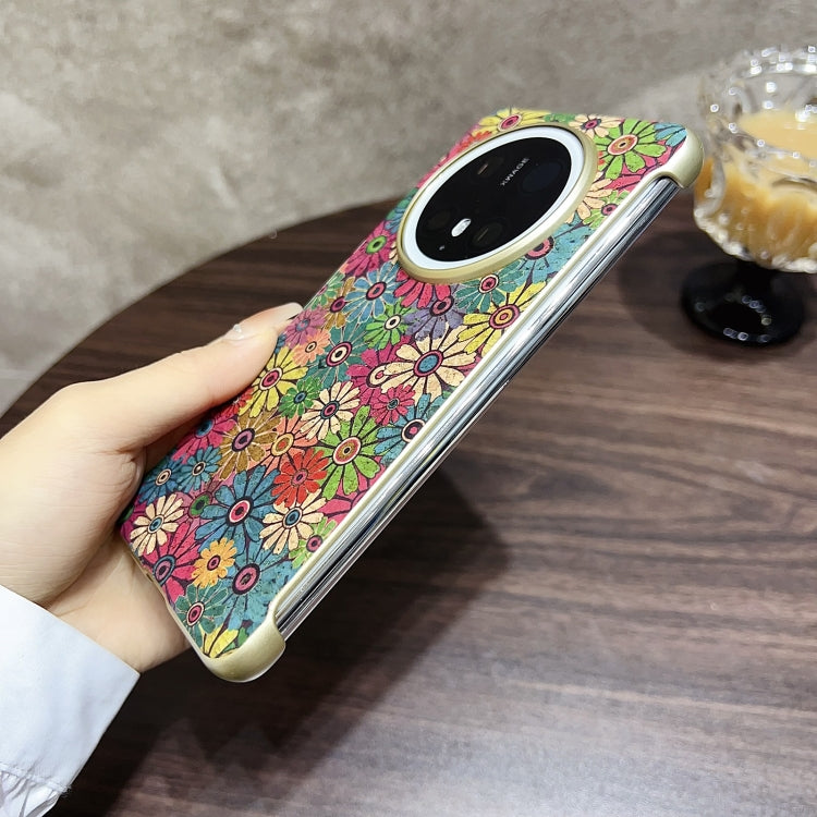 For Huawei Mate 70 Denior A18 Paint MagSafe Phone Case(Green Sunflower)