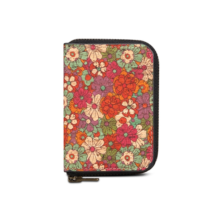 Denior V16 Flower MagSafe RFID Zipper Wallet Card Bag Case(Red)