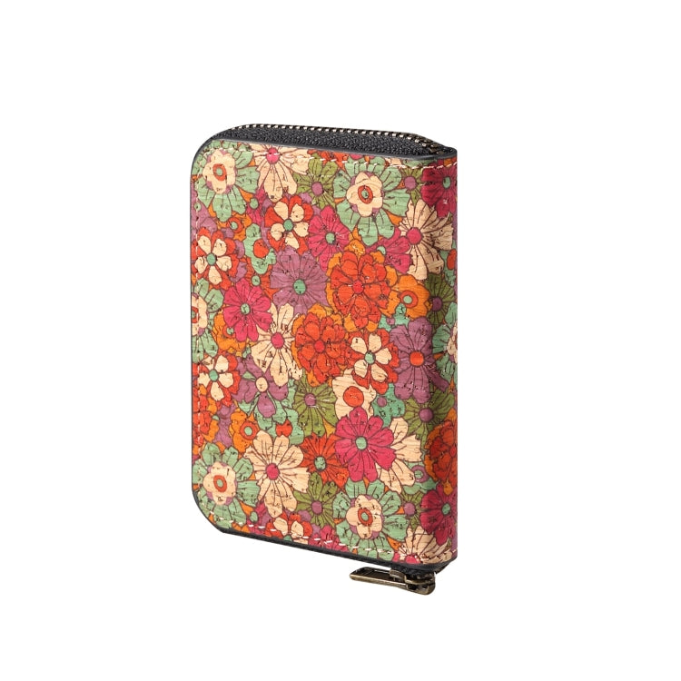 Denior V16 Flower MagSafe RFID Zipper Wallet Card Bag Case(Red)