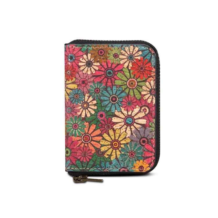 Denior V16 Flower MagSafe RFID Zipper Wallet Card Bag Case(Green)
