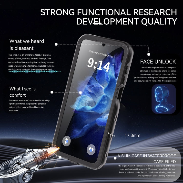 For Samsung Galaxy A16 5G / 4G RedPepper IP68 Waterproof PC Hybrid TPU Phone Case(Black)