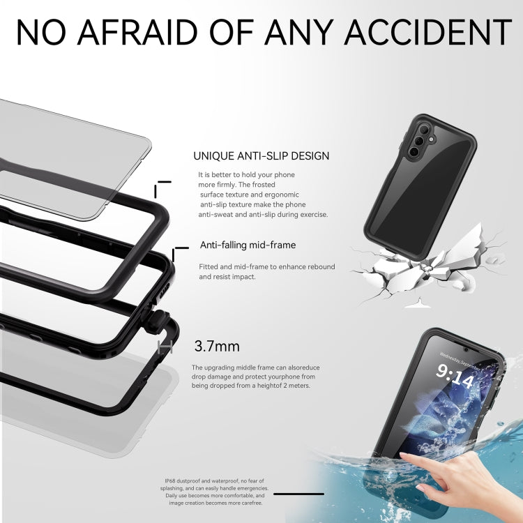 For Samsung Galaxy A16 5G / 4G RedPepper IP68 Waterproof PC Hybrid TPU Phone Case(Black)