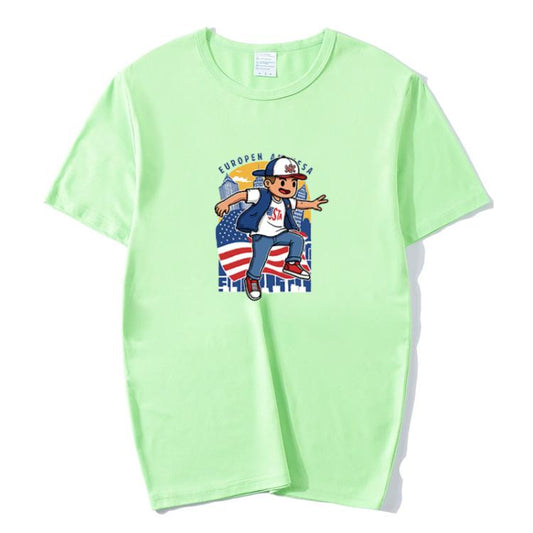 Boy Printed Round Neck Modal Short Sleeve T-shirt Print On Your Demand, L, POD T-Shirt, XL