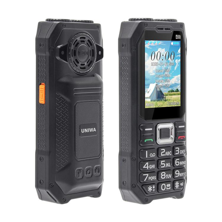 UNIWA M6000 Big Speaker Keypad Phone, 2.4 inch, Dual Flashlights, 21 Keys, SOS, FM, 4 SIM, GSM, EU Plug, US Plug, UK Plug, AU Plug