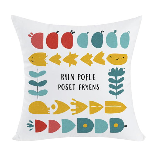 River Fish Printed Sofa Pillow Case No Core Print On Your Demand, 50x50cm, 60x60cm