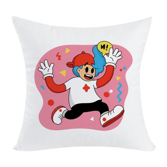 Pink Boy Printed Sofa Pillow Case No Core Print On Your Demand, 35x35cm, 40x40cm, 45x45cm