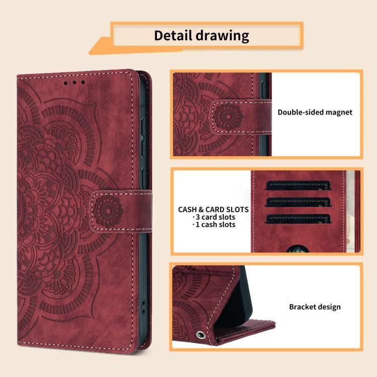 Mandala Embossed Retro Frosted Leather Phone Case, For iPhone 12 mini / 13 mini, For iPhone 12 / 12 Pro, For iPhone 12 Pro Max, For iPhone 11 Pro Max