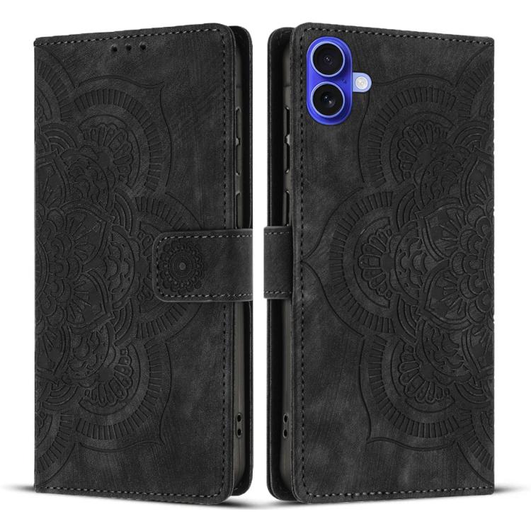 Mandala Embossed Retro Frosted Leather Phone Case, For iPhone 17e / 16e, For iPhone 17 Pro Max, For iPhone 17 Pro, For iPhone 17