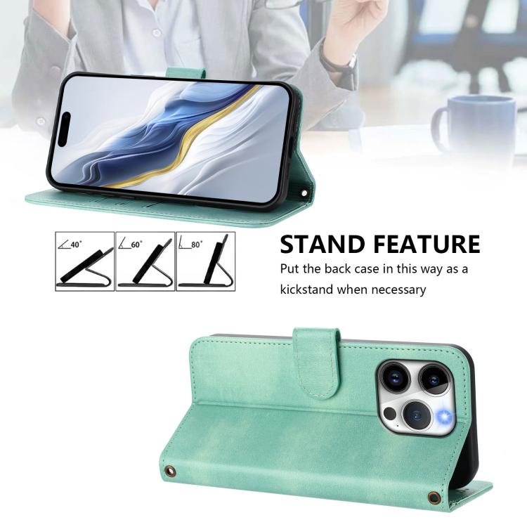 Line Splicing Buckle Retro Leather Phone Case, For iPhone 14 Pro, For iPhone 14 Pro Max, For iPhone 7 / 8 / SE 2022