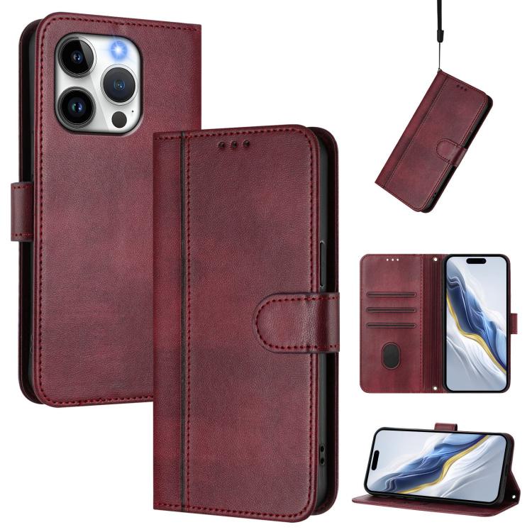 Line Splicing Buckle Retro Leather Phone Case, For iPhone 14 Pro, For iPhone 14 Pro Max, For iPhone 7 / 8 / SE 2022