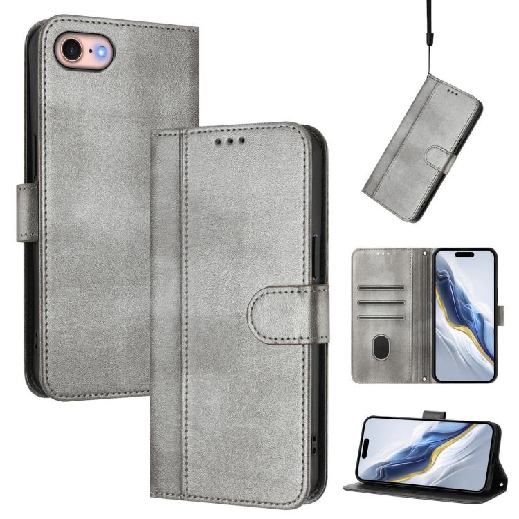 Line Splicing Buckle Retro Leather Phone Case, For iPhone 14 Pro, For iPhone 14 Pro Max, For iPhone 7 / 8 / SE 2022