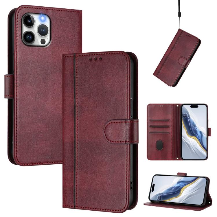 Line Splicing Buckle Retro Leather Phone Case, For iPhone 12 / 12 Pro, For iPhone 12 Pro Max, For iPhone 12 mini