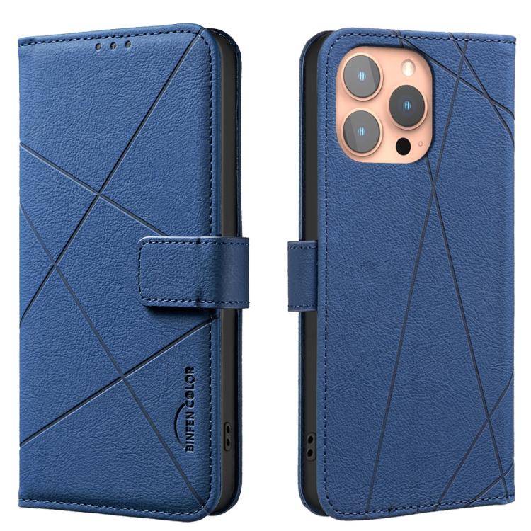 Geometric Pattern RFID Leather Phone Case, For iPhone 15, For iPhone 13 / 14, For iPhone 14 Pro, For iPhone 14 Pro Max