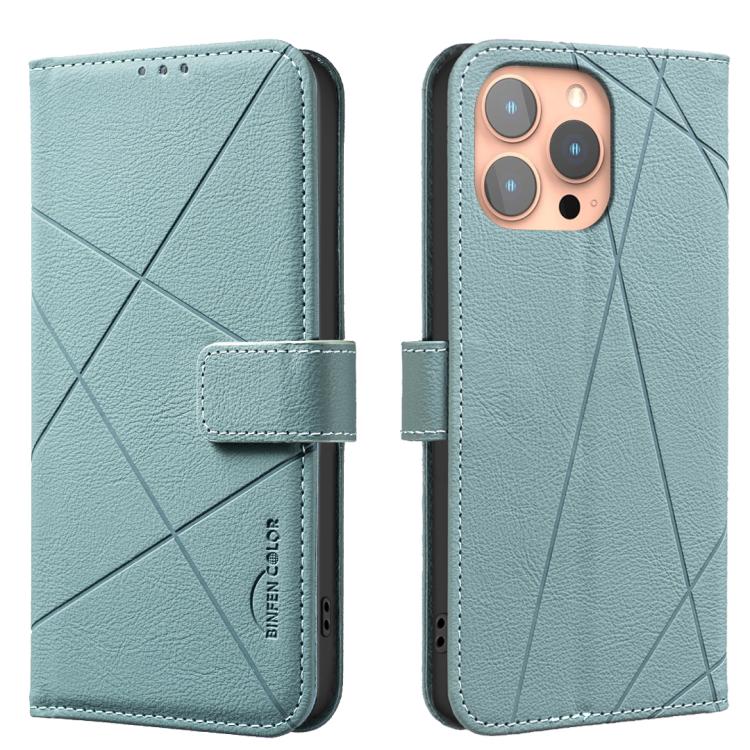 Geometric Pattern RFID Leather Phone Case, For iPhone 15, For iPhone 13 / 14, For iPhone 14 Pro, For iPhone 14 Pro Max