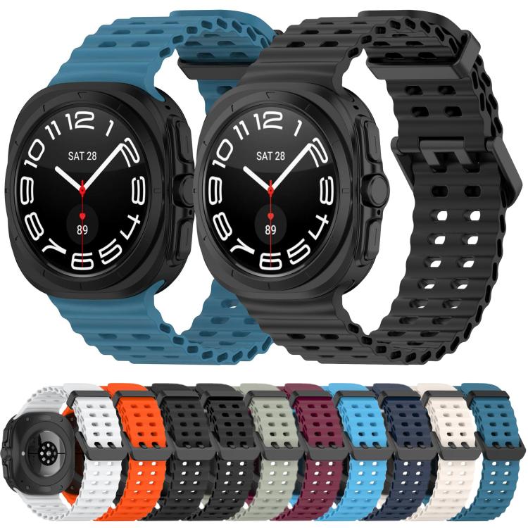xDfind Ocean Hole Dual Buckle Silicone Watch Band, For Galaxy Watch Ultra2 2026 / 2025 / 1 2024