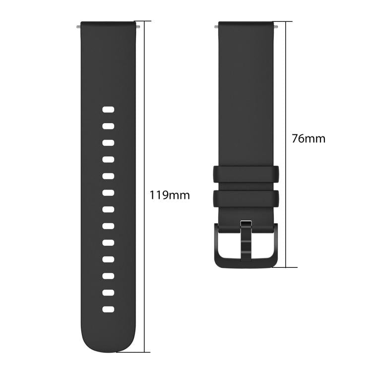 xDfind Flat Pure Color Silicone Watch Band, 18mm