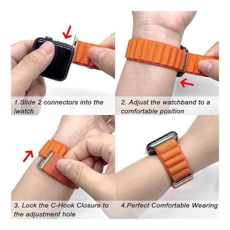 xDfind Aline Nylon Loop Watch Band, For Apple Watch 46mm / 49mm / 45mm / 44mm, For Apple Watch 42mm / 41mm / 40mm / 38mm