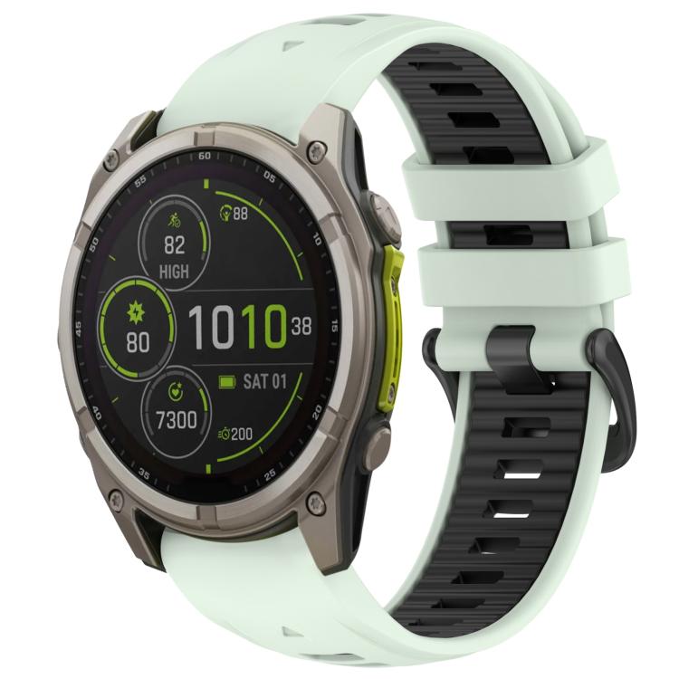 xDfind Dual Color Quick Release Steel Buckle Silicone Watch Band, For Garmin 20mm