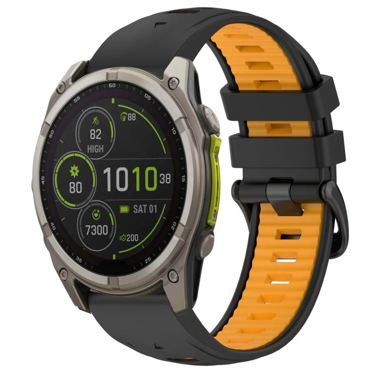 xDfind Dual Color Quick Release Steel Buckle Silicone Watch Band, For Garmin 26mm, For Garmin 22mm