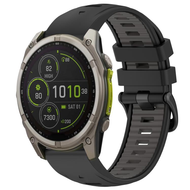 xDfind Dual Color Quick Release Steel Buckle Silicone Watch Band, For Garmin 26mm, For Garmin 22mm