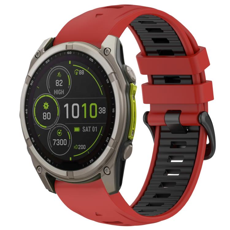 xDfind Dual Color Quick Release Steel Buckle Silicone Watch Band, For Garmin 26mm, For Garmin 22mm