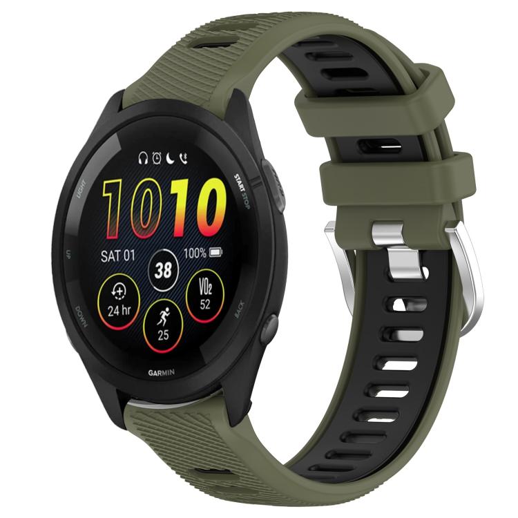 xDfind Sports Two-Color Steel Buckle Silicone Watch Band, For Garmin 20mm
