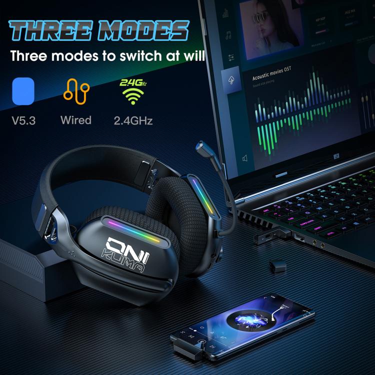 ONIKUMA GT808 Tri-mode Bluetooth 2.4G Wired E-sports Game Headset, GT808