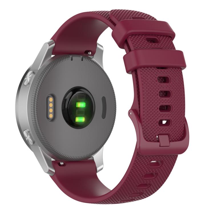 xDfind Small Plaid Solid Color Silicone Watch Band, 18mm For Garmin Venu 2S / Move 3S / Active S, 20mm For Garmin Forerunner 570 42mm/245/645